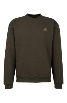 Jäger Sweat Shirt , Rundhals Sweatshirt , Herren Sweatshirt , Jagd Baumwoll Pullover Oliv "